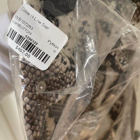 PushButton Faux Python Leather Skirt size M - Picture 3 of 5